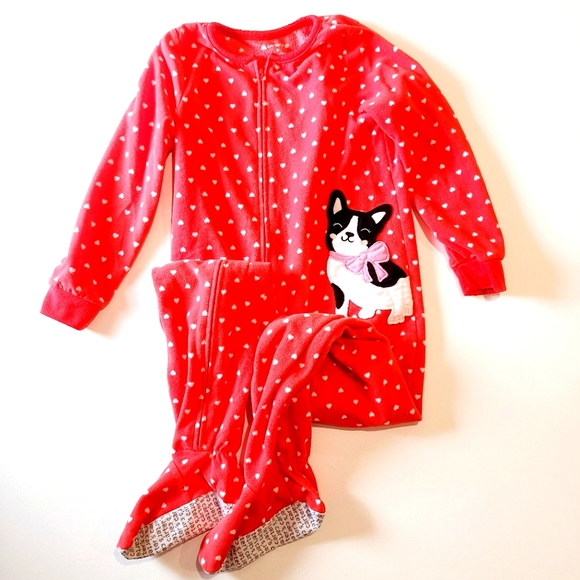 Carter's Other - $7 or 3/$15 Carter's French Bulldog Applique Footie Pajamas EUC